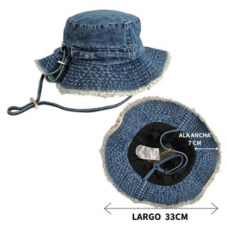 Gorro Pescador Denim Ajustable Sombrero Algodón