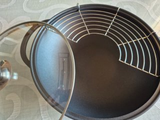 Wok Berndes con tapa de cristal