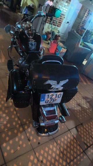 Moto Cruiser Negra y Roja