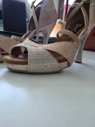 Zapatos de baile Gautiers dorados y plateado