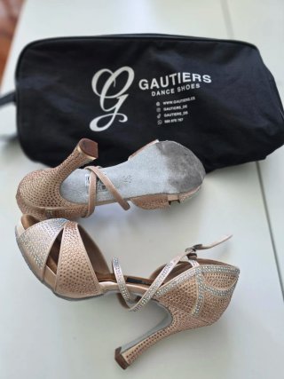 Zapatos de baile Gautiers dorados y plateado