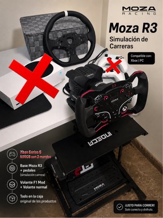 Kit Moza R3 (volantes y pedales) + soporte Indeca