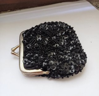 Portamonete vintage con perline e paillettes