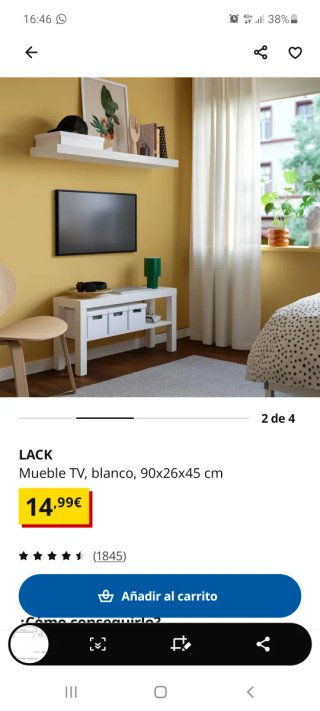 Mesita baja blanca Ikea LACK
