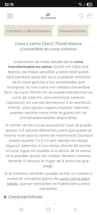 Cuna,colecho, cama y escritorio 70x140 (3 en 1)
