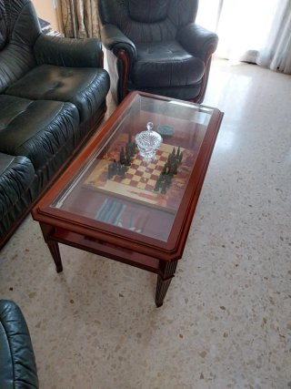 Conjunto de mesa 6 sillas de comedor, sofá, mesita
