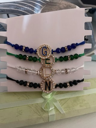 Lotto 4 braccialetti con lettere