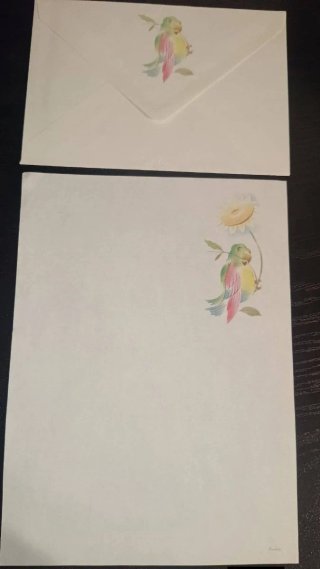 Papel de carta y sobre Kartos loro