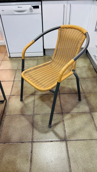 4 Sillas Ratan Sintetico Gris