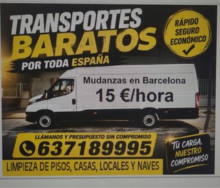 Servicio de transporte!!! MUDANZAS 15€ POR HORA !!