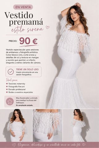 Vestido premamá sirena para sesión fotos