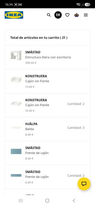 Cama alta con escritorio y armario