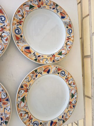 Plato de presentación decorado 4und de 30cm