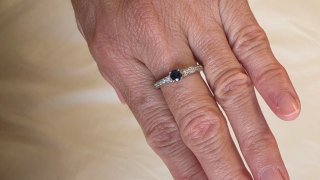 Anillo Plata Zafiro Certificado Azul