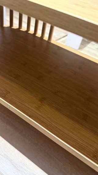 Mesa de centro de bambú ovalada