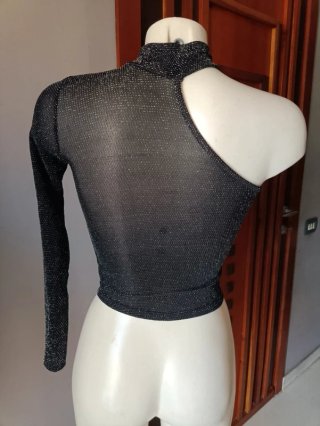 Top Monospalla Terranova Nero Glitterato
