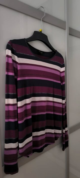 Camiseta Massimo Dutti rayas morado y rosa