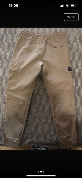 Pantalones joggers PULL&BEAR beige talla M
