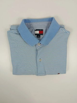 Polo Tommy Hilfiger Rayas Celeste Talla XL