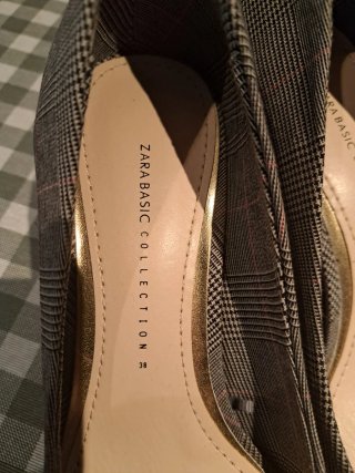 Zapatos Zara Talla 38 Cuadros Lazos