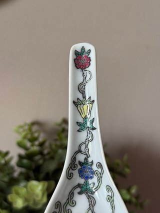 Juego 2 Cucharas Porcelana China Vintage