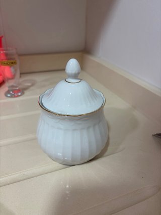 Vajilla Santa Clara Porcelana Blanca y Dorada