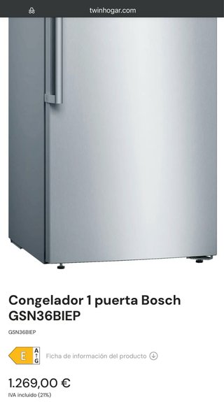 Congelador Vertical Bosch Inox