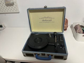 Tocadiscos Portátil dodocool Azul y Beige