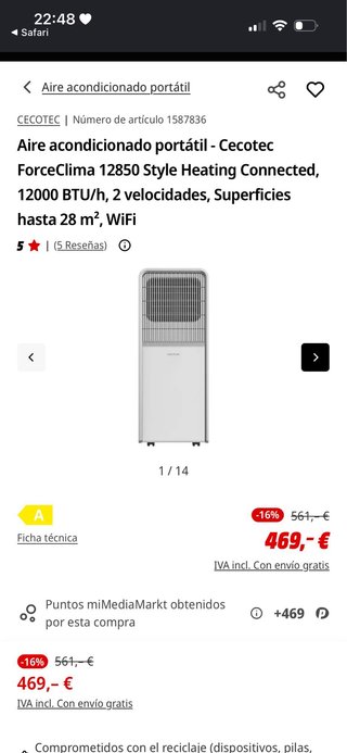 Aire Acondicionado Portátil Cecotec