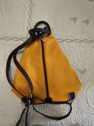 Bolso Genuine Leather Amarillo y Negro