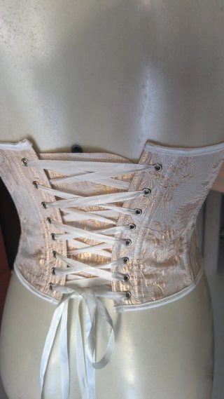 Corsetto Broccato Damascato Oro Beige Regolabile