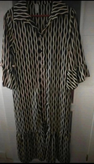 Vestido camisero rayas blanco y negro talla única