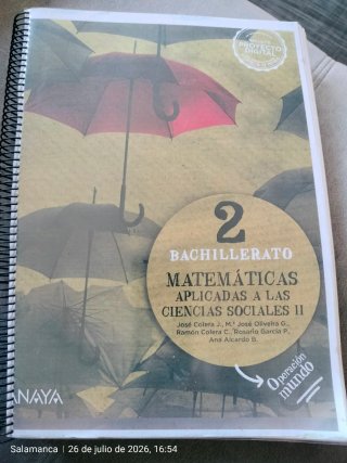 Libro matemáticas 2 bachillerato anaya