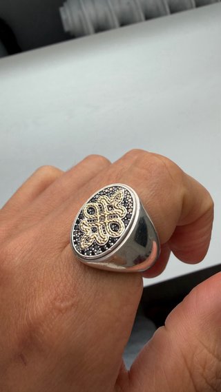 Anillo Sello Oro y Plata