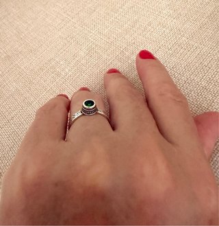 Anillo Plata 925 con Piedra Verde