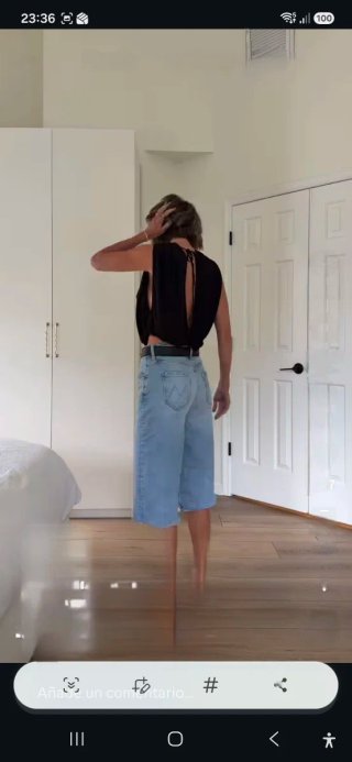 Bermudas tejanas anchas
