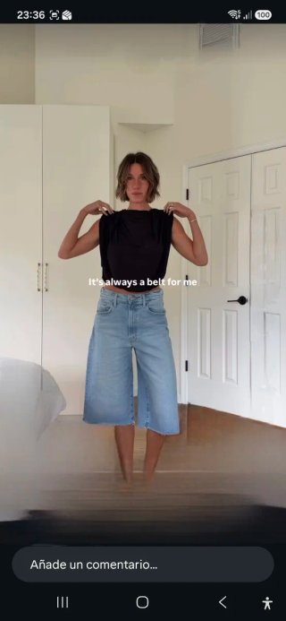 Bermudas tejanas anchas