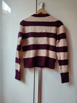 Cardigan Benetton righe fiori tg S