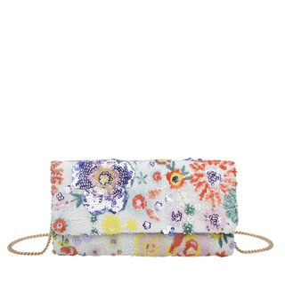 Bolsa de fiesta con lentejuelas y flores