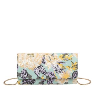 Bolsa de fiesta con lentejuelas y flores