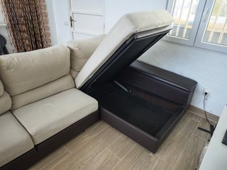 Chaiselongue beige y marrón