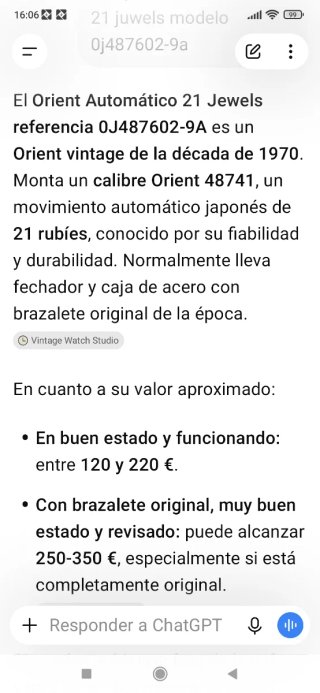 Reloj Orient Automático Negro/Plata