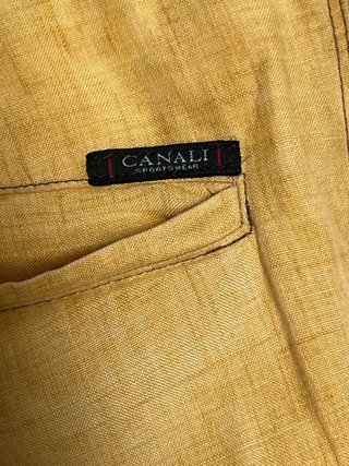 Pantaloni Canali Lino Vintage Giallo