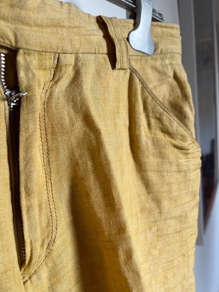 Pantaloni Canali Lino Vintage Giallo