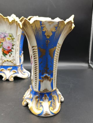 Pareja jarrones isabelinos porcelana antigua