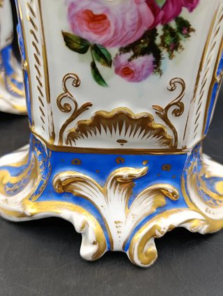 Pareja jarrones isabelinos porcelana antigua