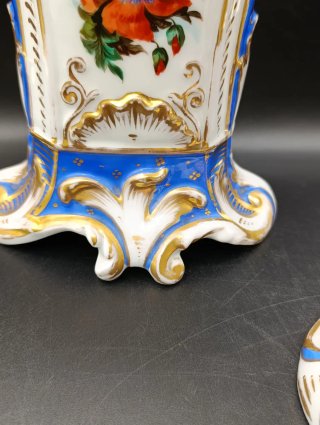 Pareja jarrones isabelinos porcelana antigua