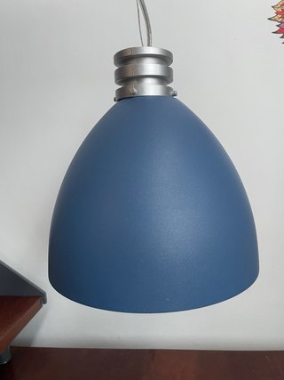 Lámpara colgante estilo industrial azul y gris