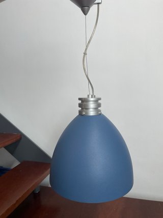Lámpara colgante estilo industrial azul y gris