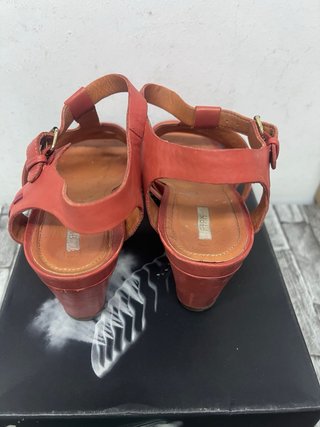 Sandalias Geox Tacón Cuña Naranja/Rojo